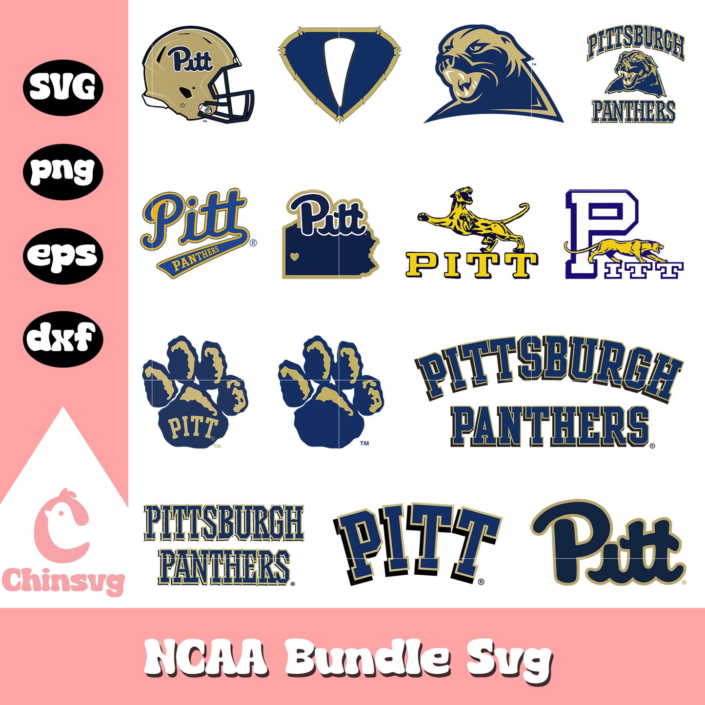 Pittsburgh Panthers Ncaa logo bundle svg, Pittsburgh Panthers logo svg