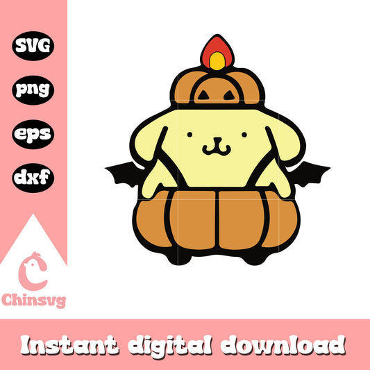 Pompompurin pumpkin halloween svg, halloween hello kitty svg