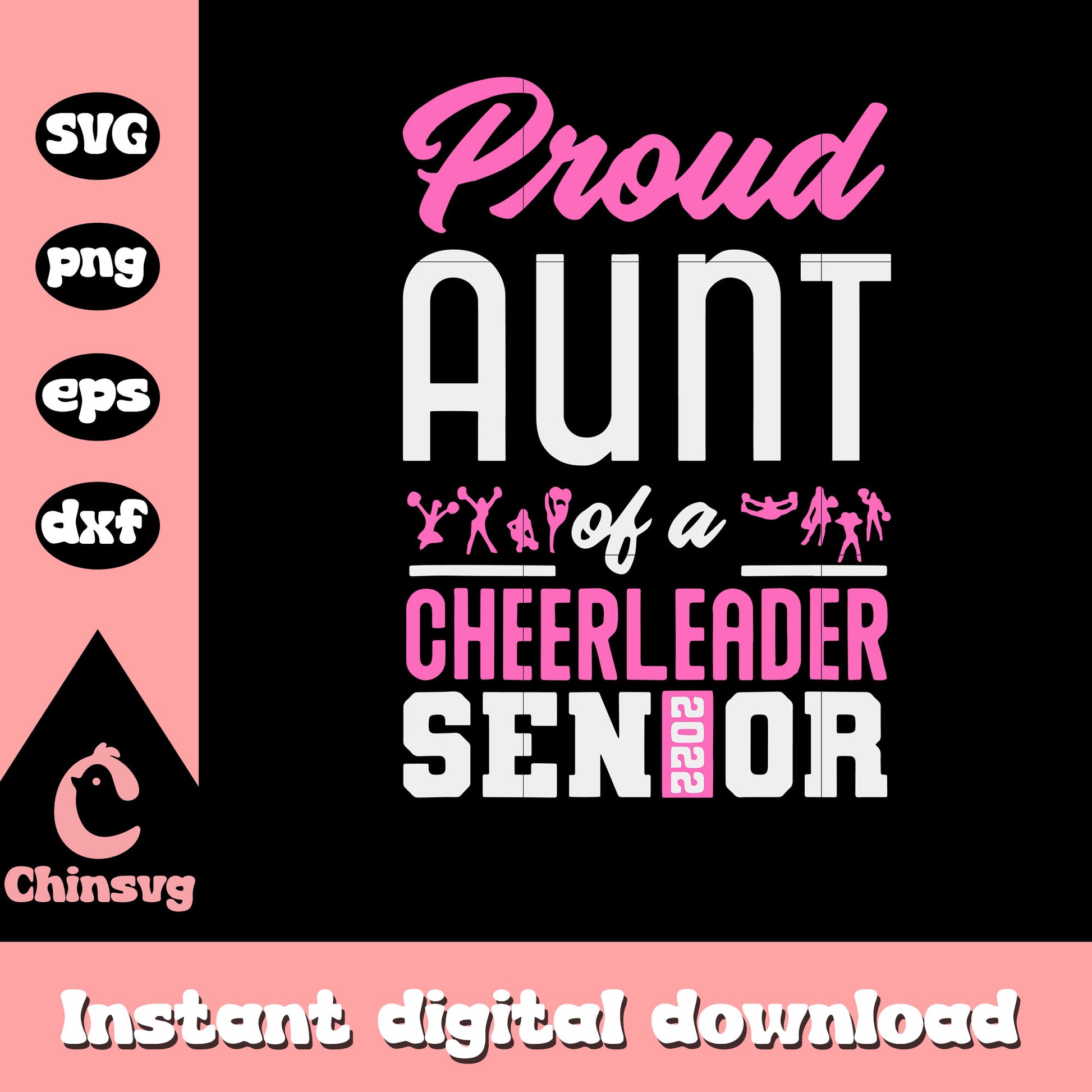 Proud Aunt Of A Cheerleader Senior svg, Cheerleader svg