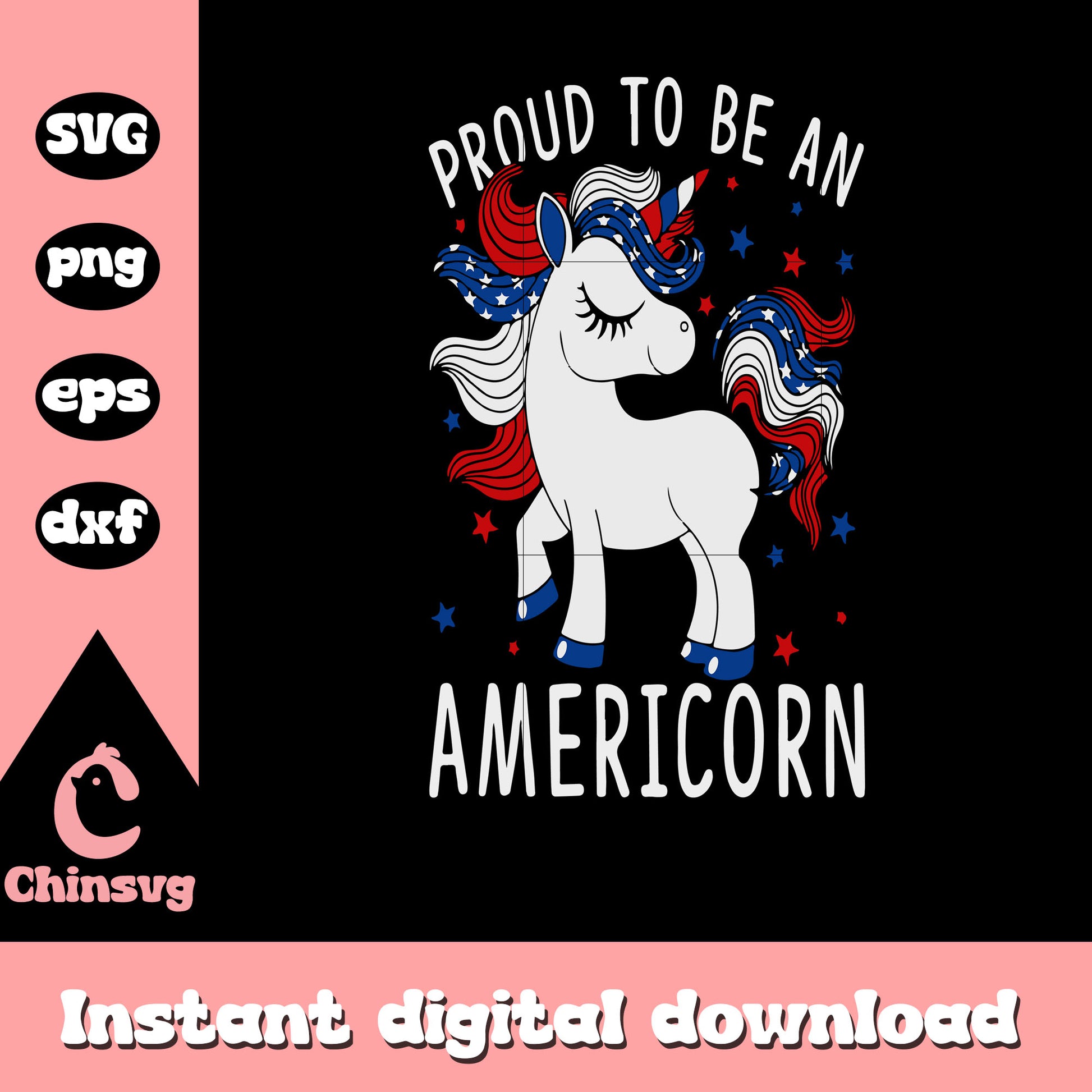 Proud To Be An Americorn svg, cute unicorn star svg