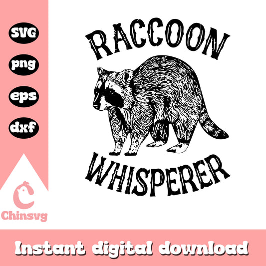 Raccoon whisperer svg, Hand drawn raccoon sketch svg, raccoon svg