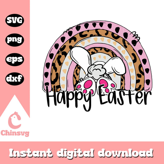 Rainbow bunny happy easter svg, Rainbow svg, easter day svg