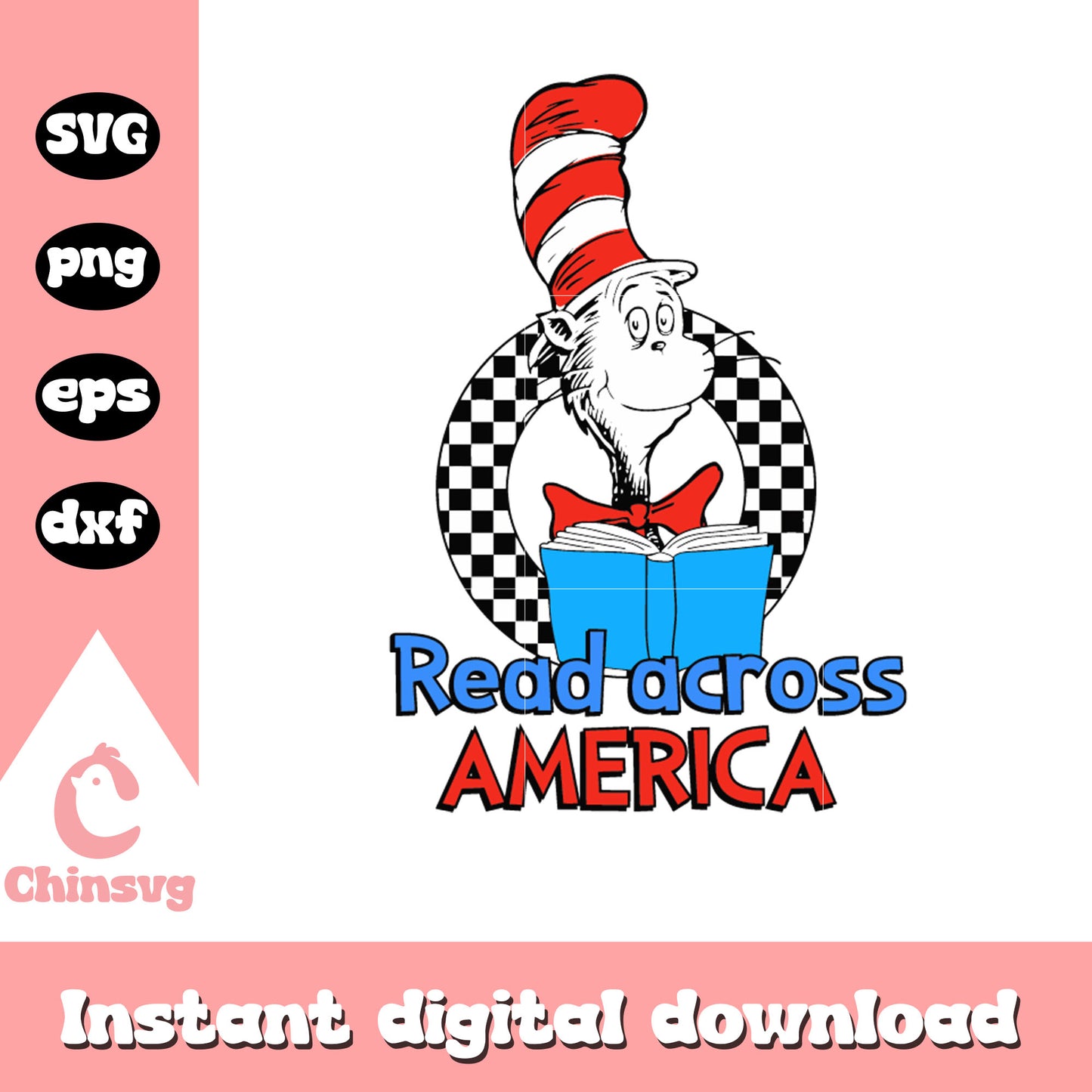 Reading across america cat in the hat svg, reading across america svg