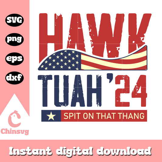 Retro america hawk tuah '24 logo svg, spit on that thang​ svg