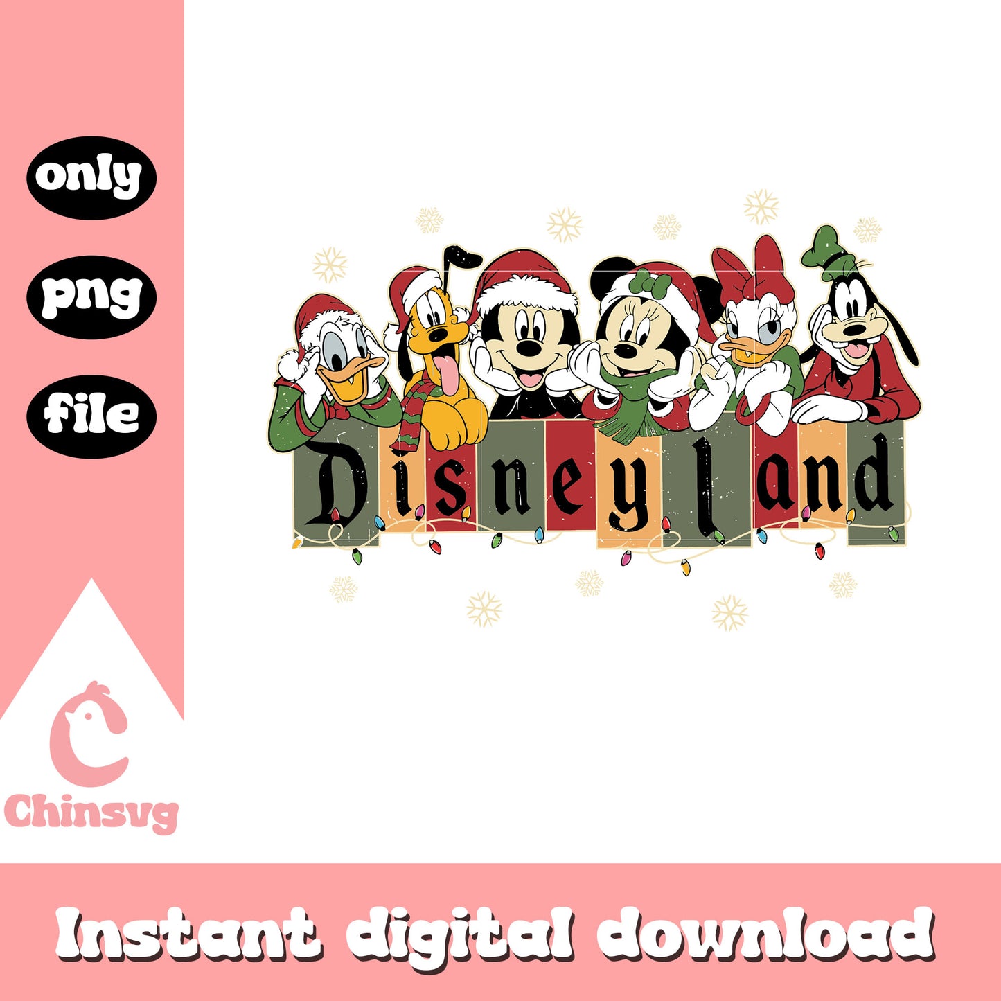 Retro mickey friends disneyland christmas lights png, mickey and friends png