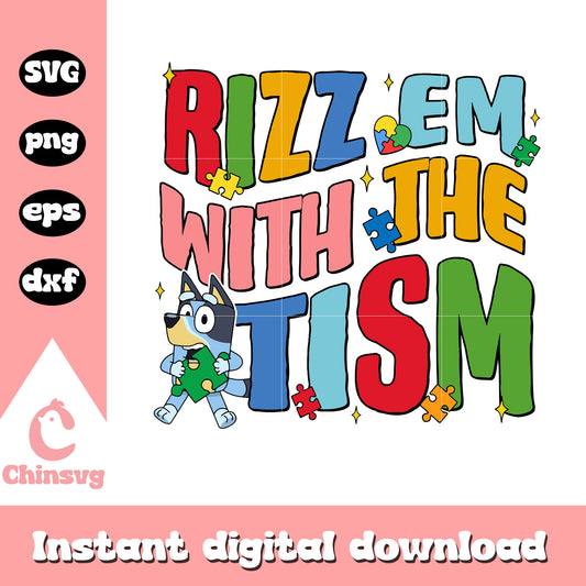 Rizzem with the autism design svg, bluey autism svg