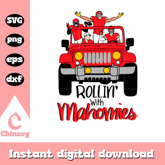 Rolling With Mahomies Chiefs Jeep svg, kansas city chiefs svg