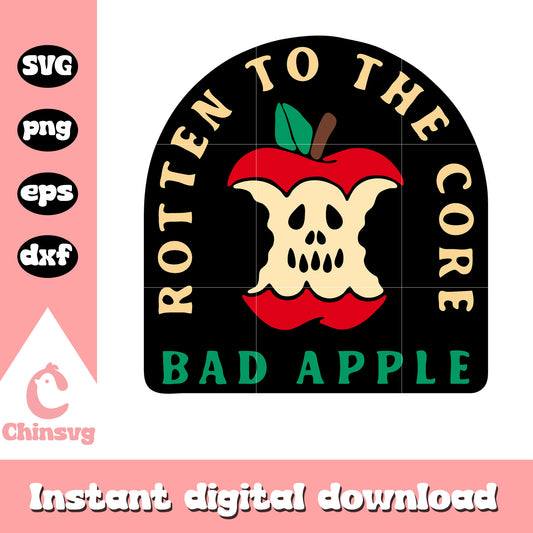 Rotten to the core bad apple svg, bad apple svg, ghost apple svg