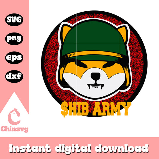 SHIB ARMY Shiba Inu coin svg, cute Shiba svg, ARMY svg