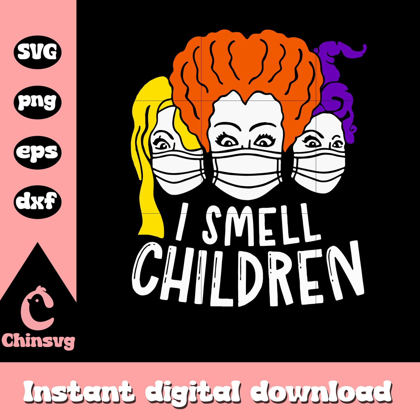 Sanderson Hocus Pocus Face Mask svg, I smelt children svg