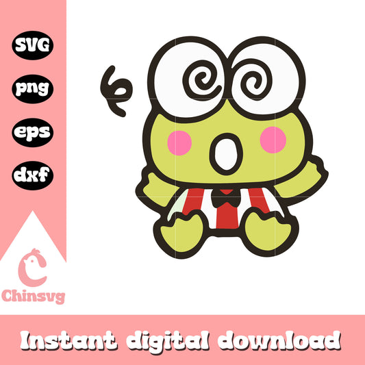 Sanrio Keroppi dizzy svg, keroppi sanrio​ svg, hello kitty svg