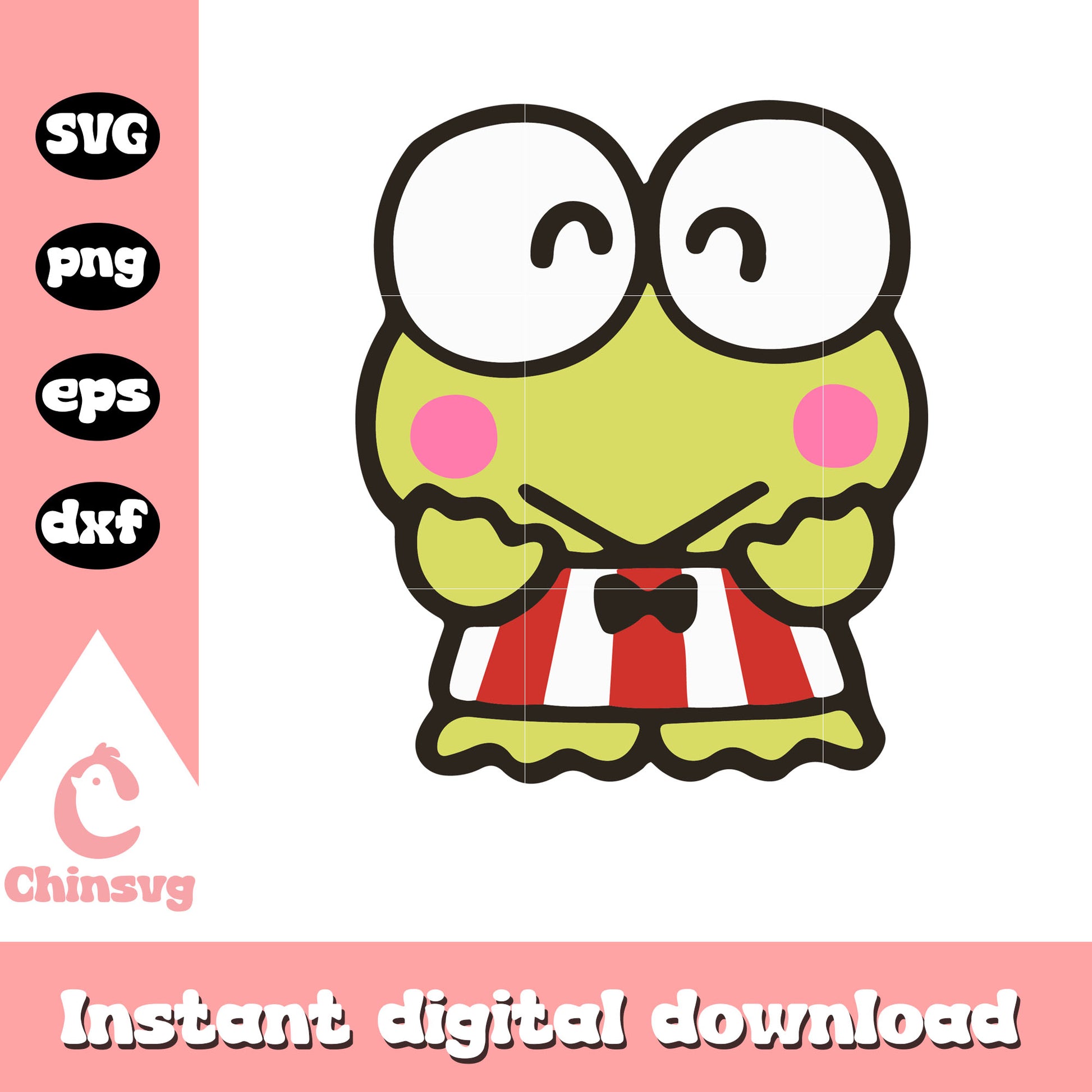 Sanrio Keroppi smile svg, sanrio cartoon svg, keroppi frog​ svg