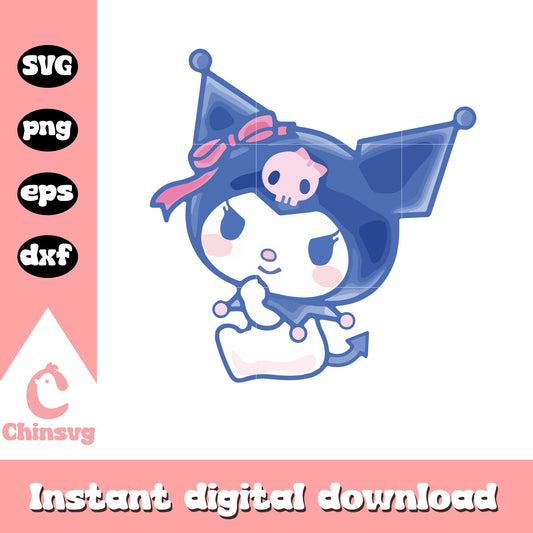 Sanrio Kuromi cute svg, kuromi cute hello kitty​, sanrio cartoon svg