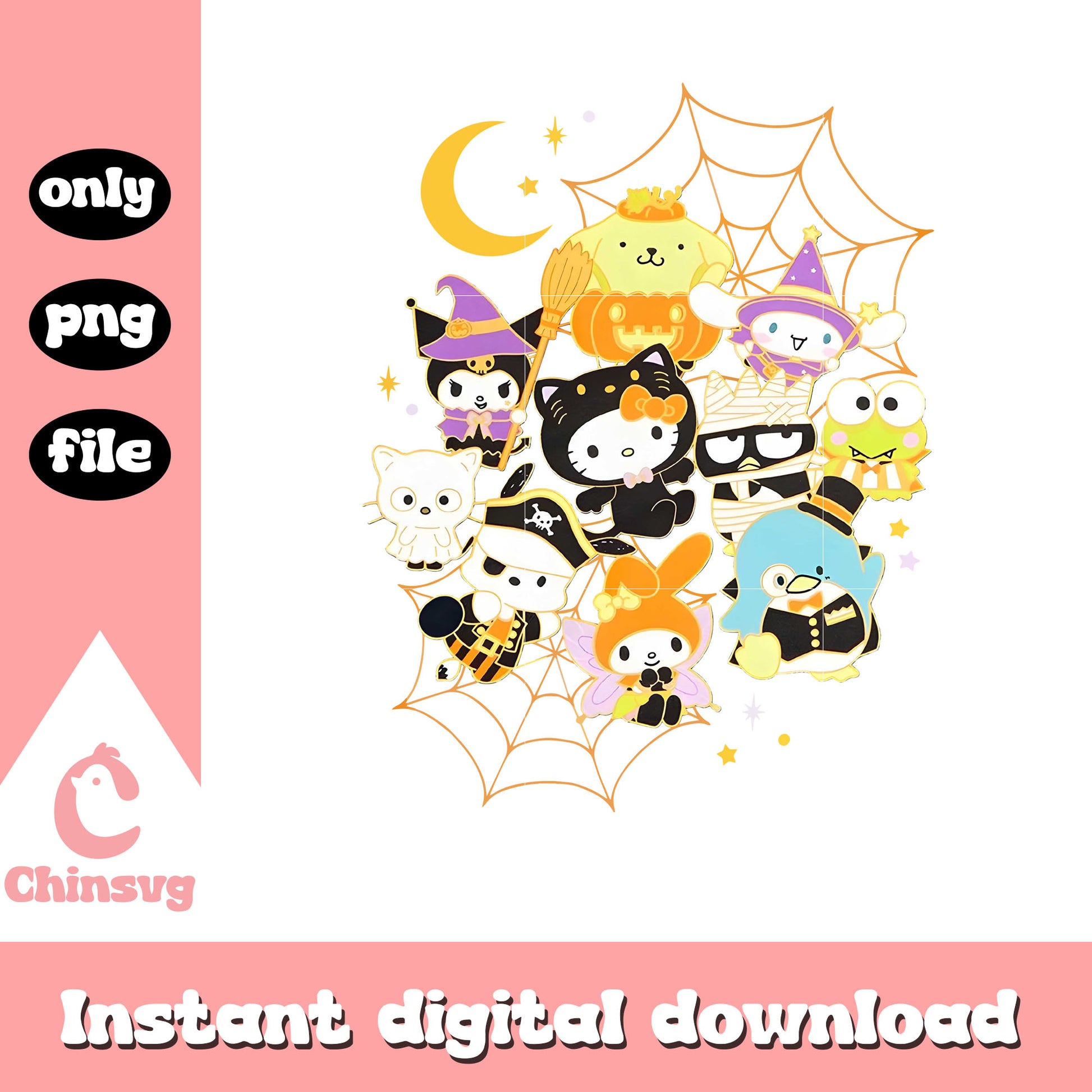 Sanrio characters halloween png, sanrio characters png, sanrio halloween png