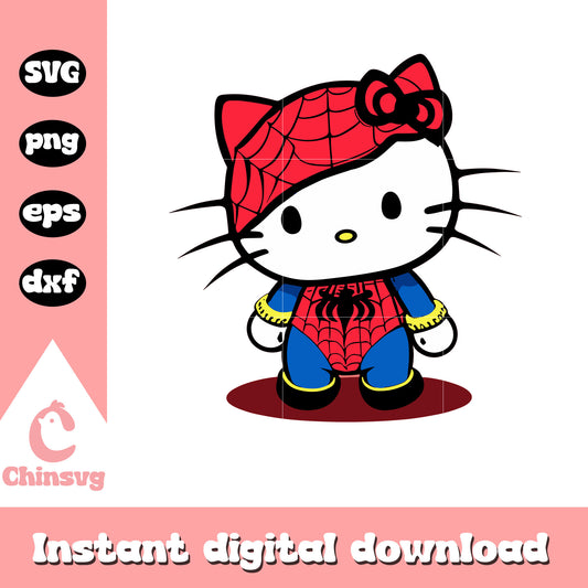 Sanrio kitty spider man design svg, hello kitty svg, sanrio svg