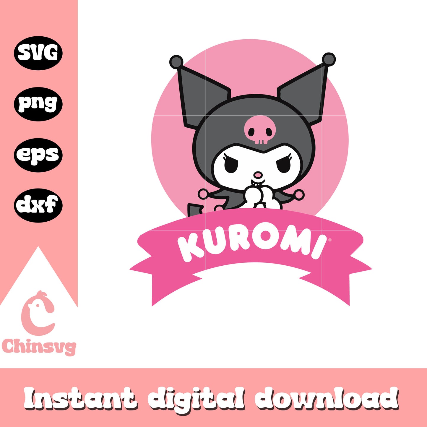 Sanrio kuromi hello kitty desgin svg, hello kitty kuromi​ svg