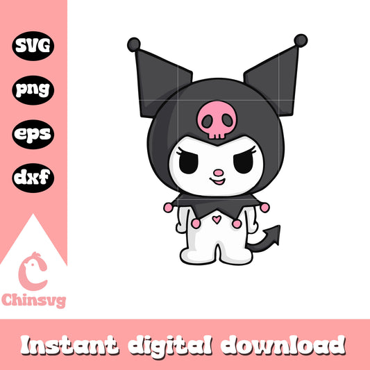 Sanrio kuromi smile design svg, sanrio characters kuromi​ svg