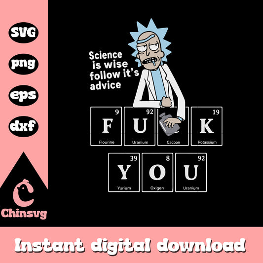 Science Is Wise Follow It’s Advice Fuck You svg, Rick Sanchez svg