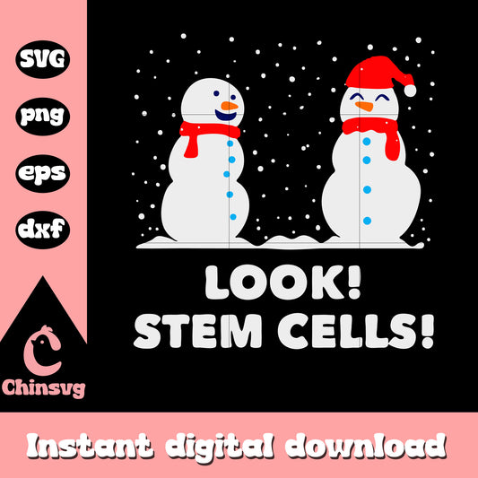 Science xmas look stem cells svg, snow man santa hat svg