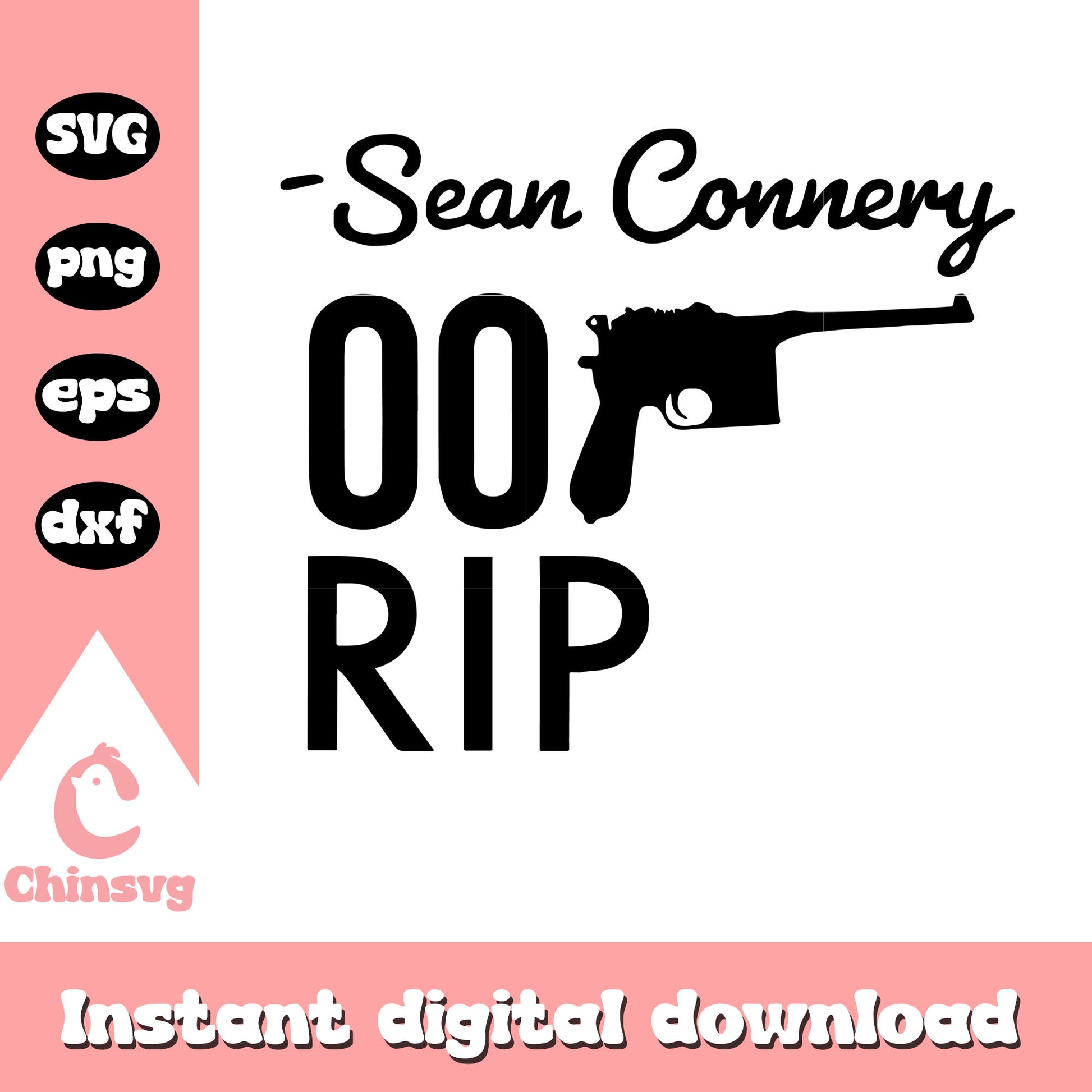 Sean Connery 007 Rip svg, Cepillin Comediante Payaso Rip svg