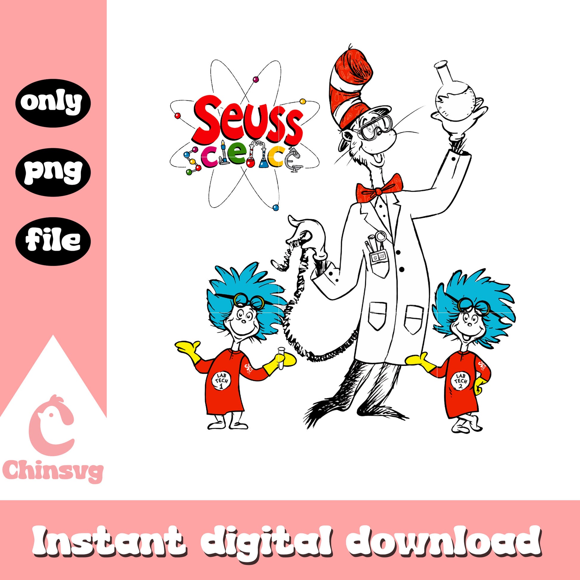 Seuss science cartoon character png, dr seuss png, science png