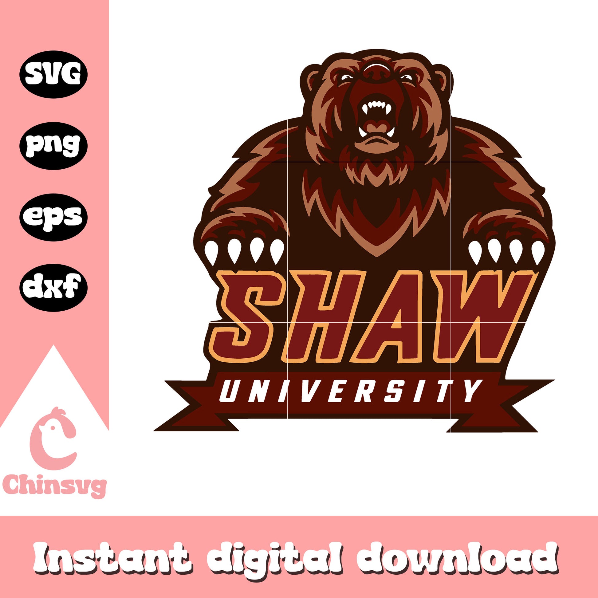 Shaw University Logo team design svg, Shaw bear svg, logo svg