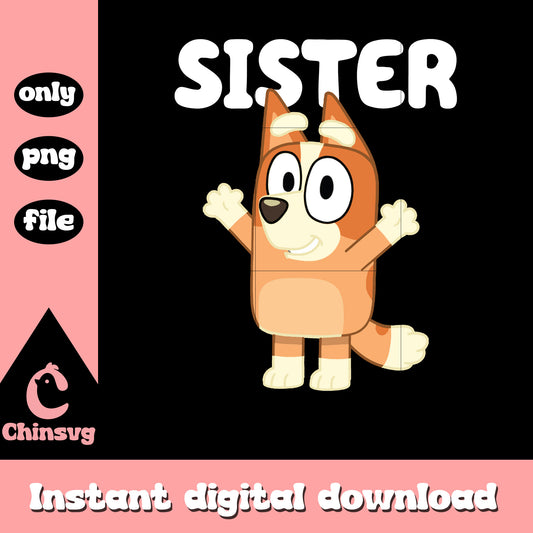 Sister bluey character png, bluey characters png, cartoon png