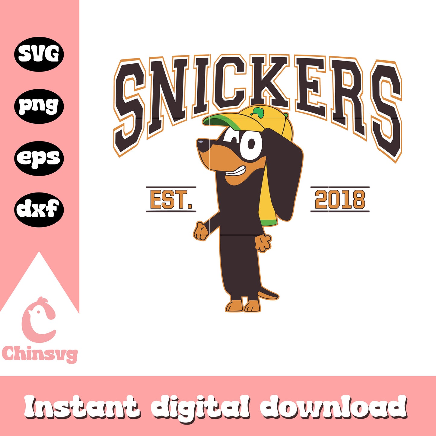 Snickers est 2018 svg, Snickers character svg, bluey cast svg