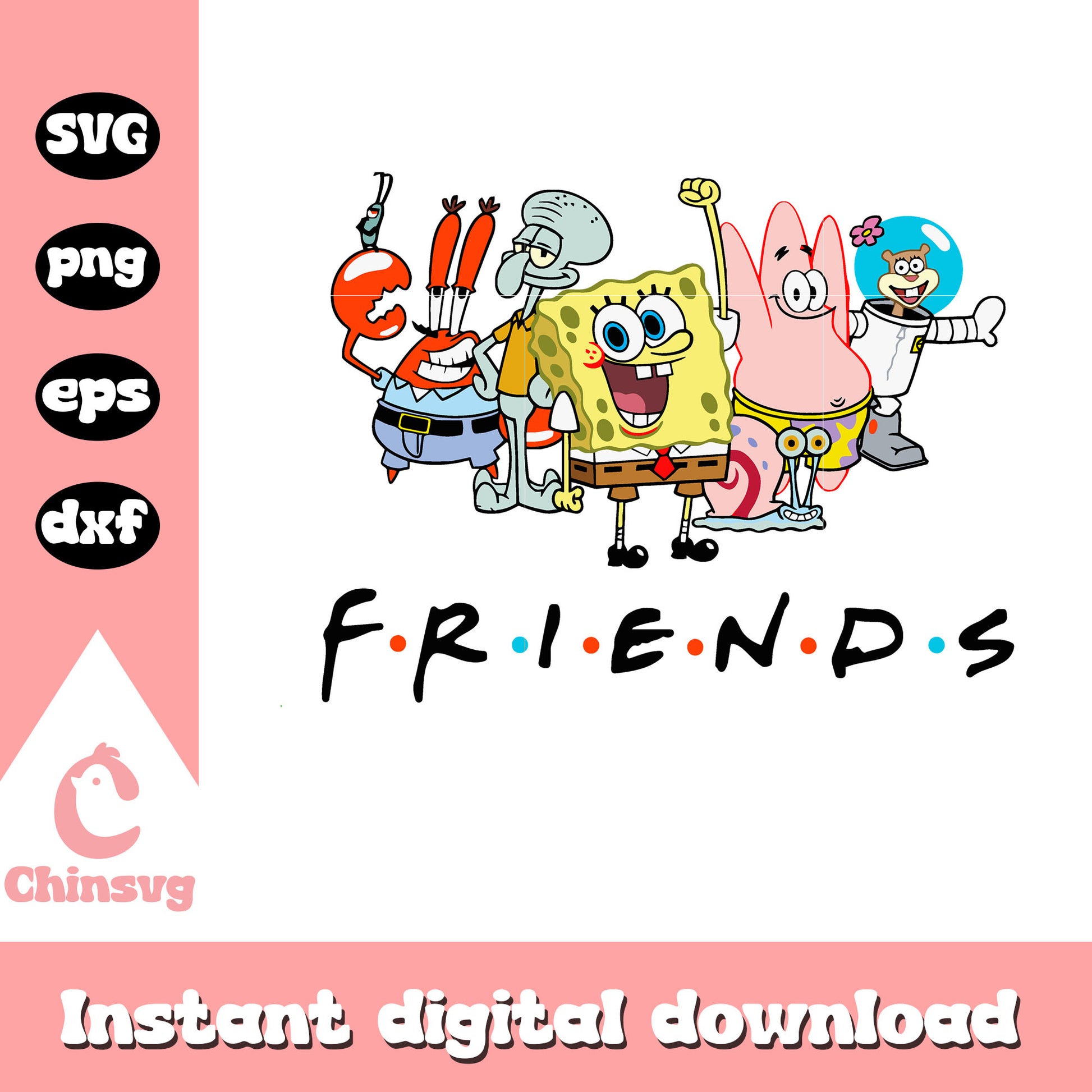 SpongeBob and friends svg, SpongeBob character svg, cartoon svg