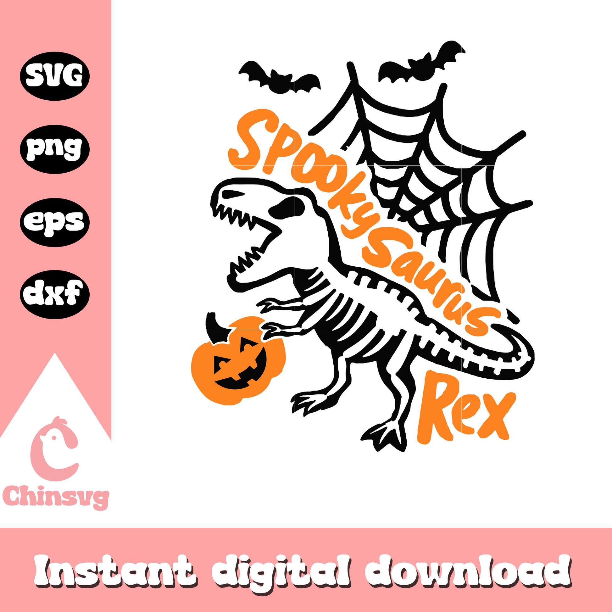 Spooky Dinosaurus rex svg, Dinosaurus svg, halloween svg