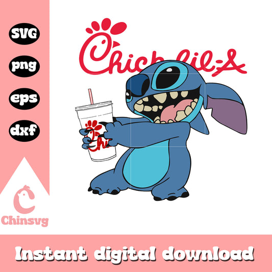 Stitch chick fil a svg, the Stitch character svg, Stitch svg