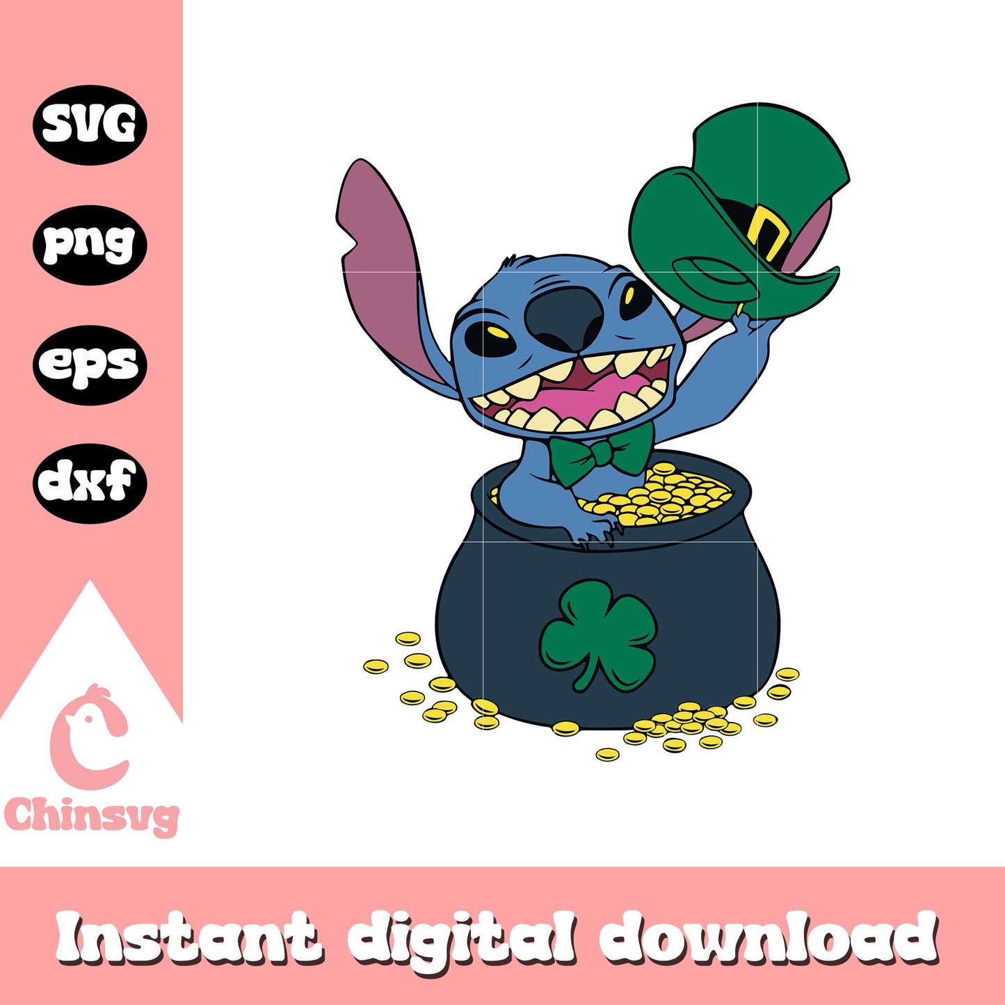 Stitch disney patrick's day svg, st patrick's day svg, disney stitch svg