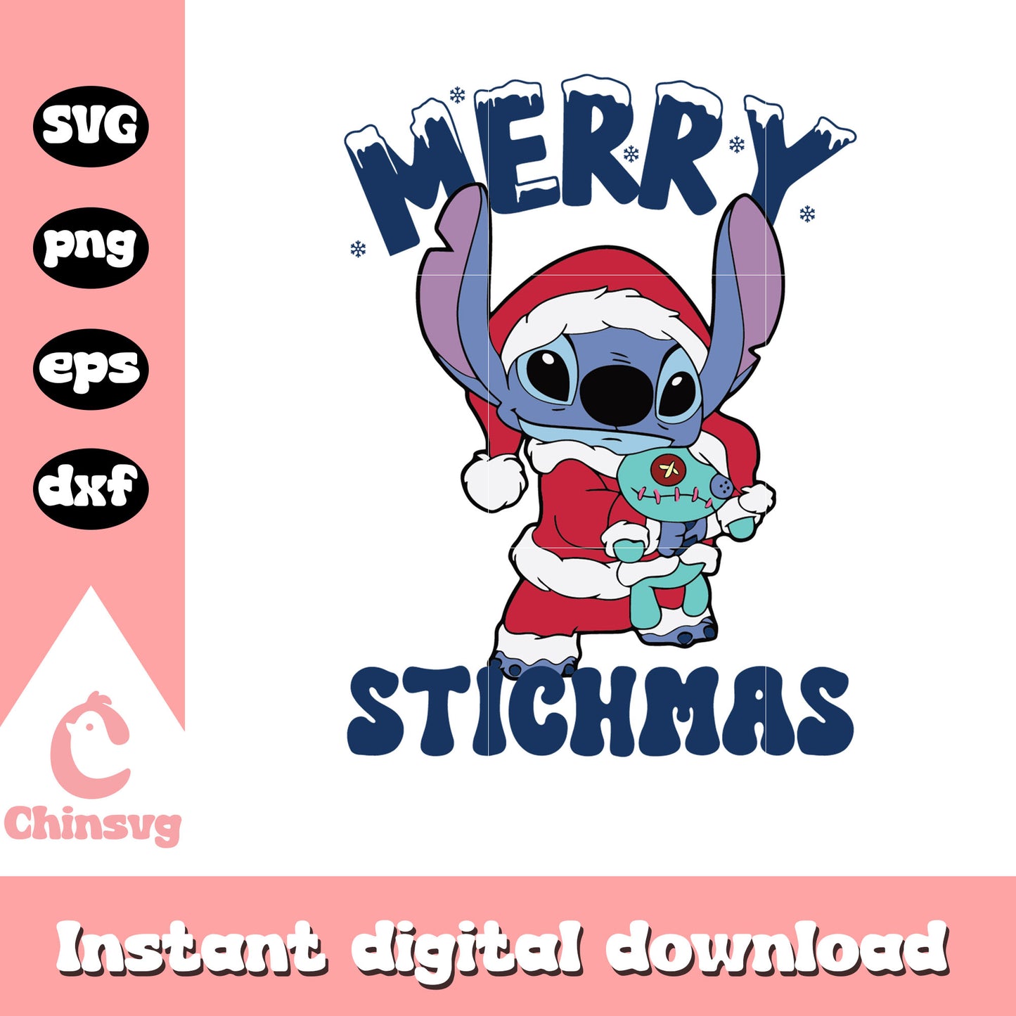 Stitch santa claus merry stitchmas svg, disney christmas svg