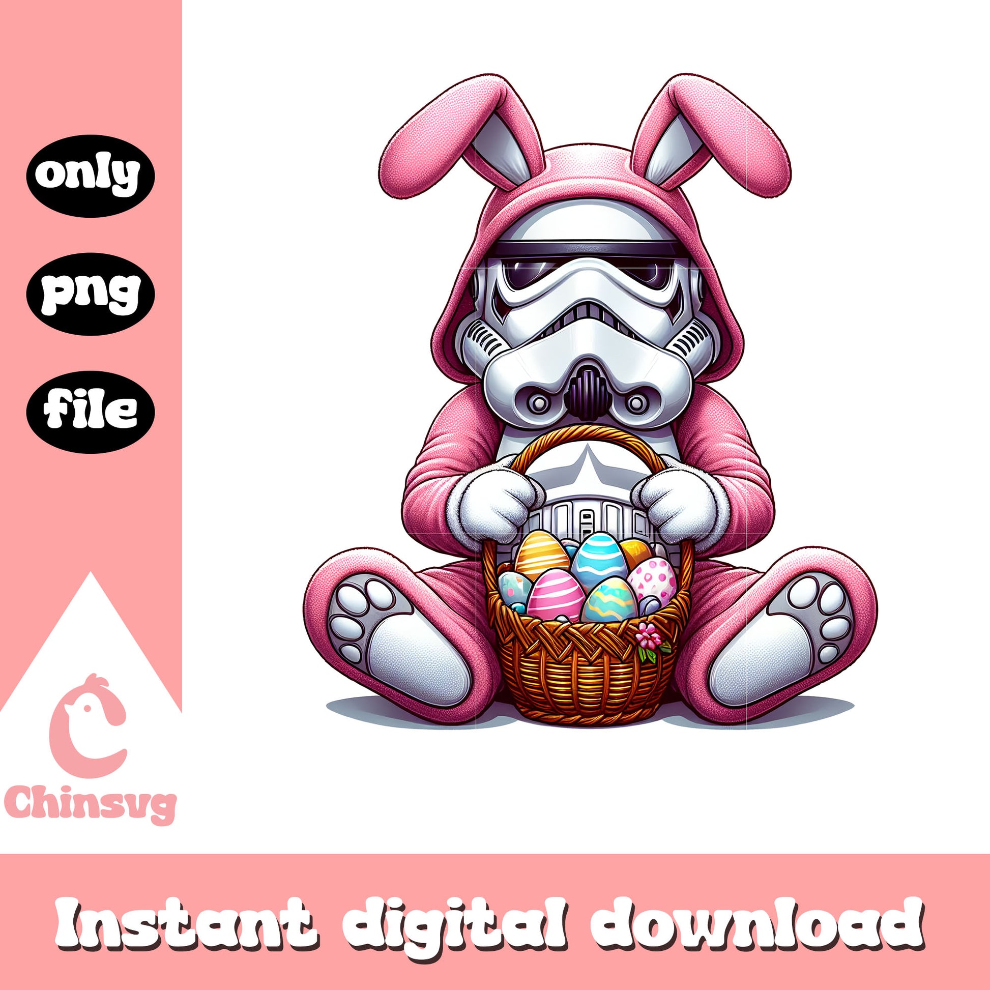 Stormtrooper easter bunny png, easter eggs png, bunny png