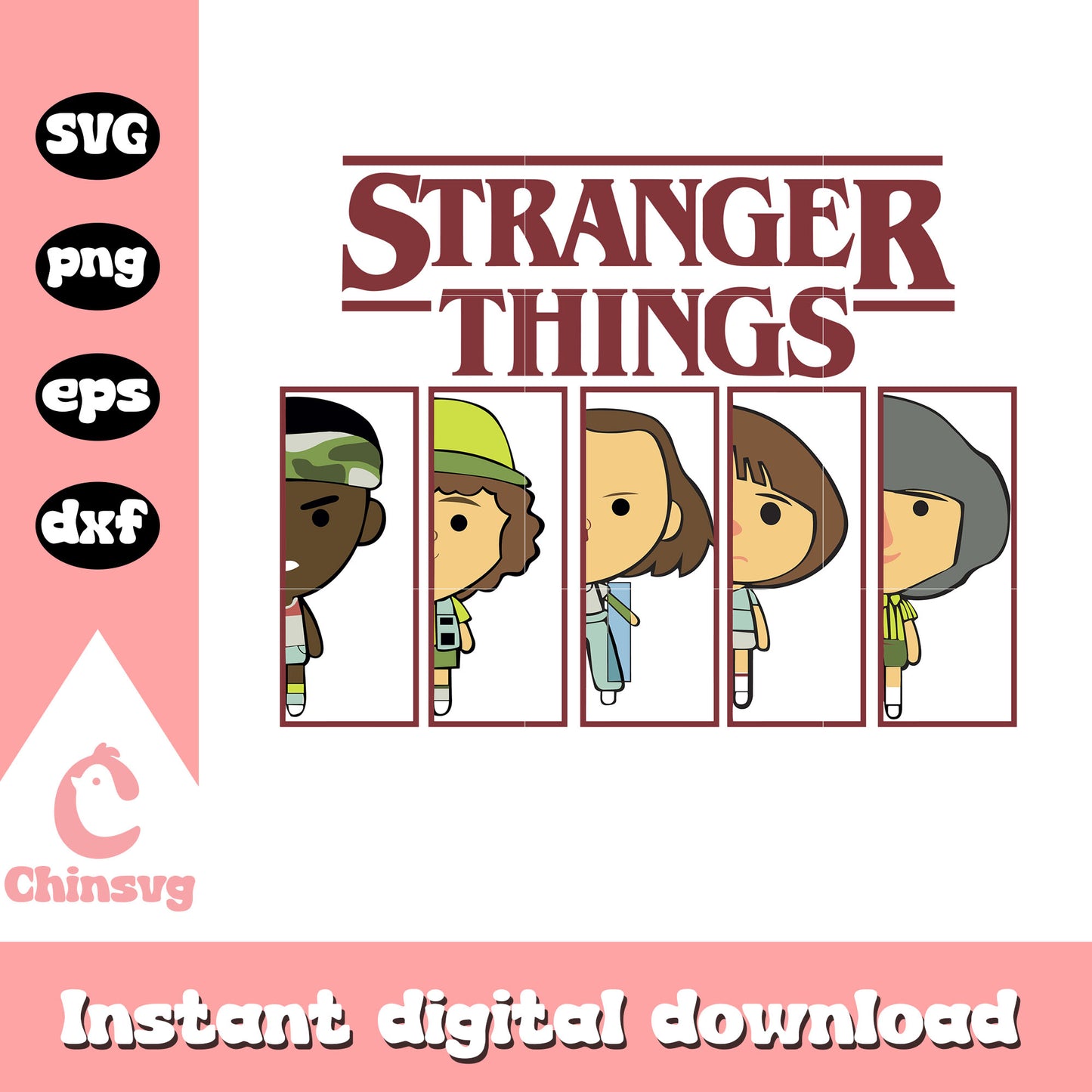 Stranger things characters svg, font design svg, stranger svg