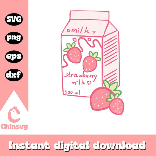 Strawberry Milk Box svg, Strawberry Shortcake svg, cartoon svg