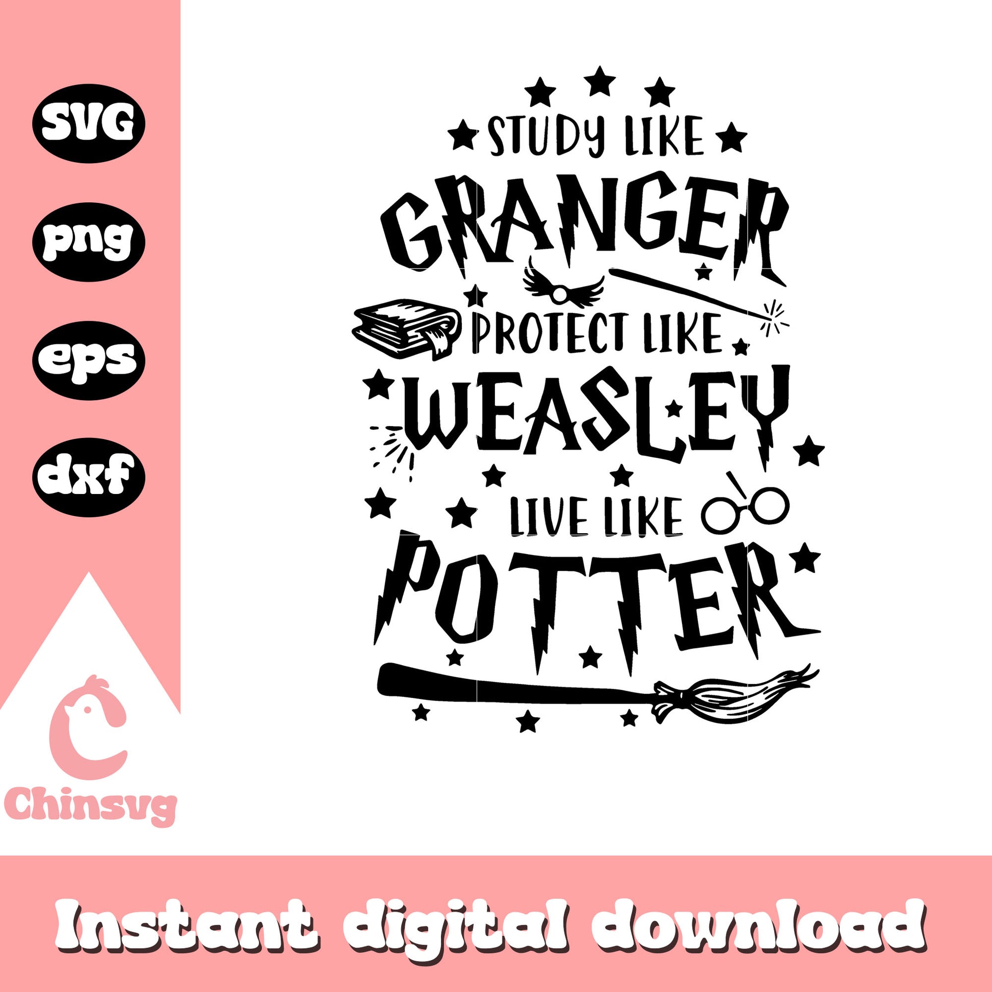 Study Like Granger Live Like Potter svg, harry potter svg