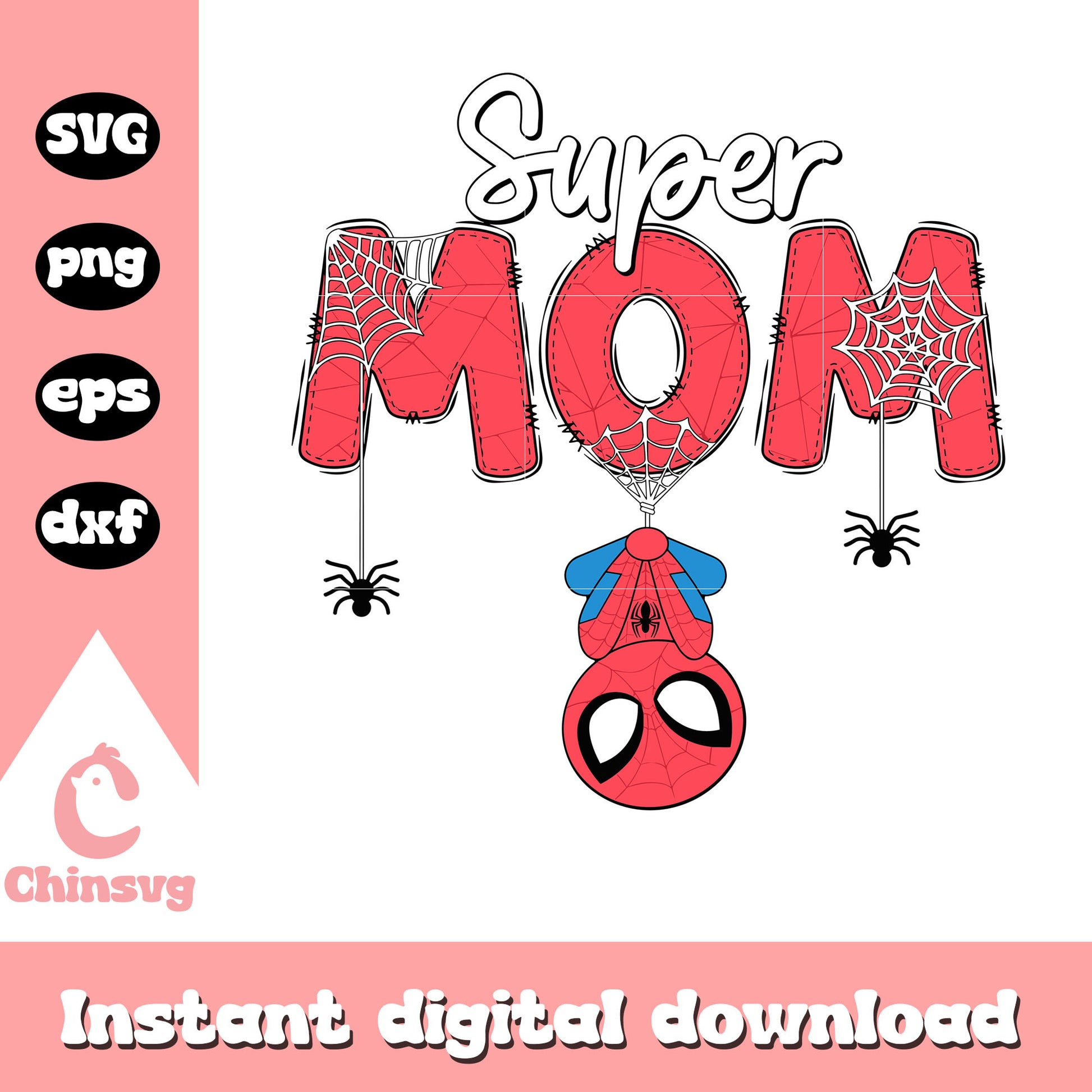 Super mom spiderman chibi svg, spiderman svg, marvel svg