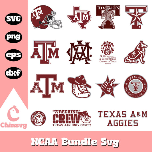 Texas A&M Aggies Ncaa logo bundle svg, Texas A&M Aggies logo svg