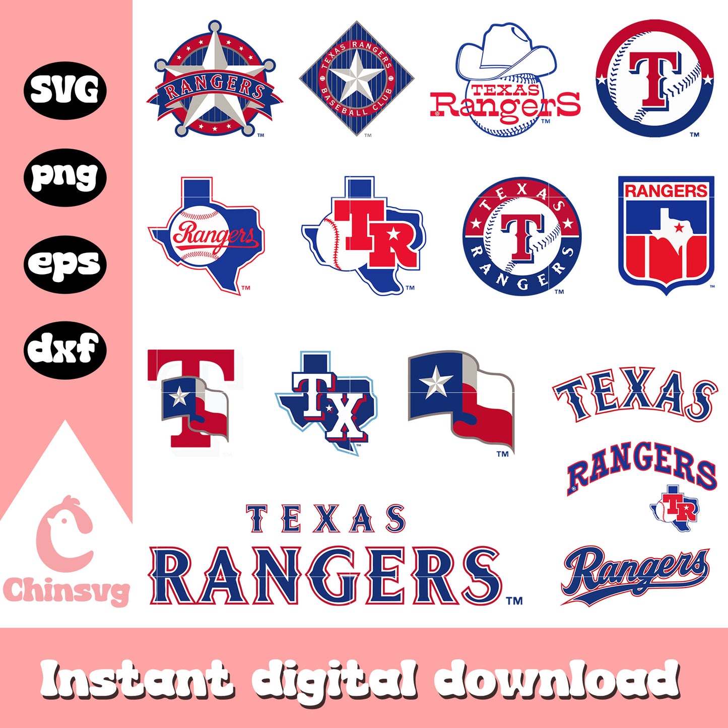 Texas rangers mlb logo design bundle svg, texas rangers svg