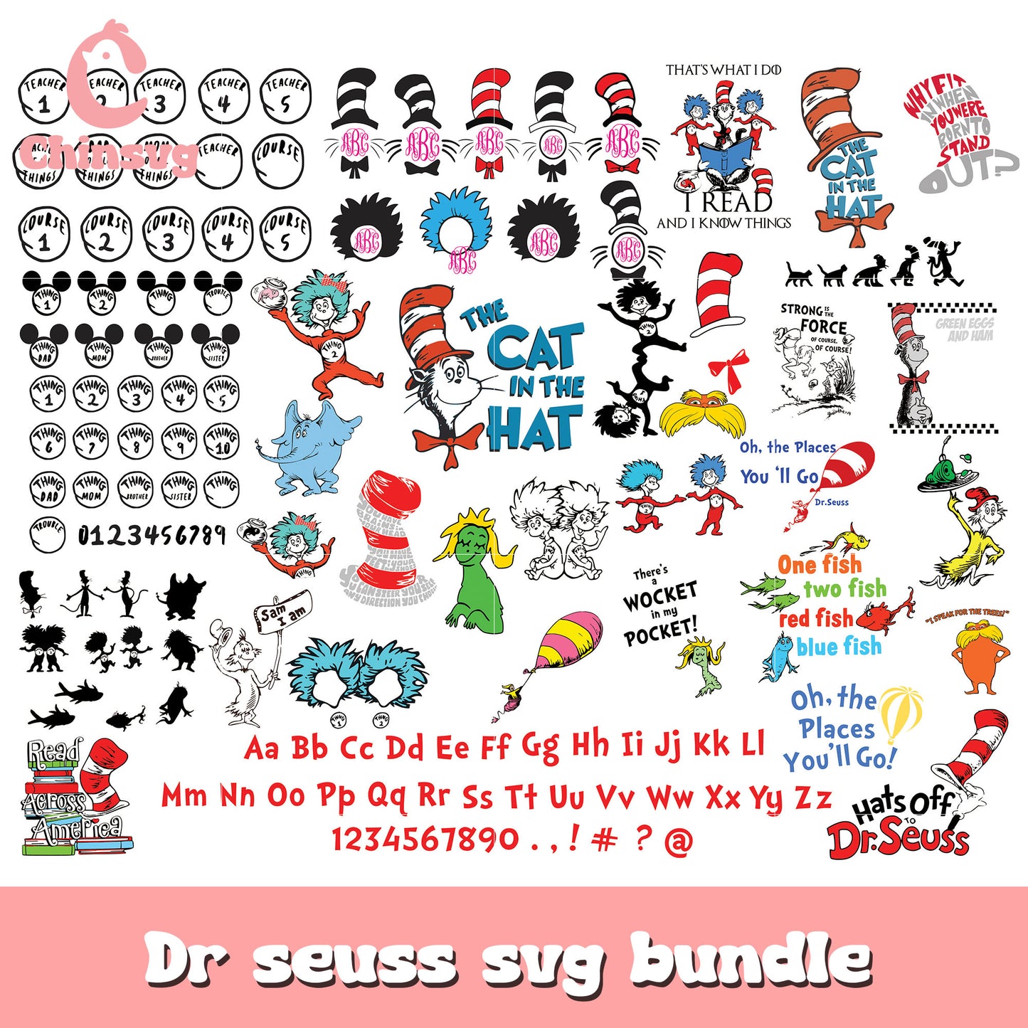 The cat in the hat bundle svg