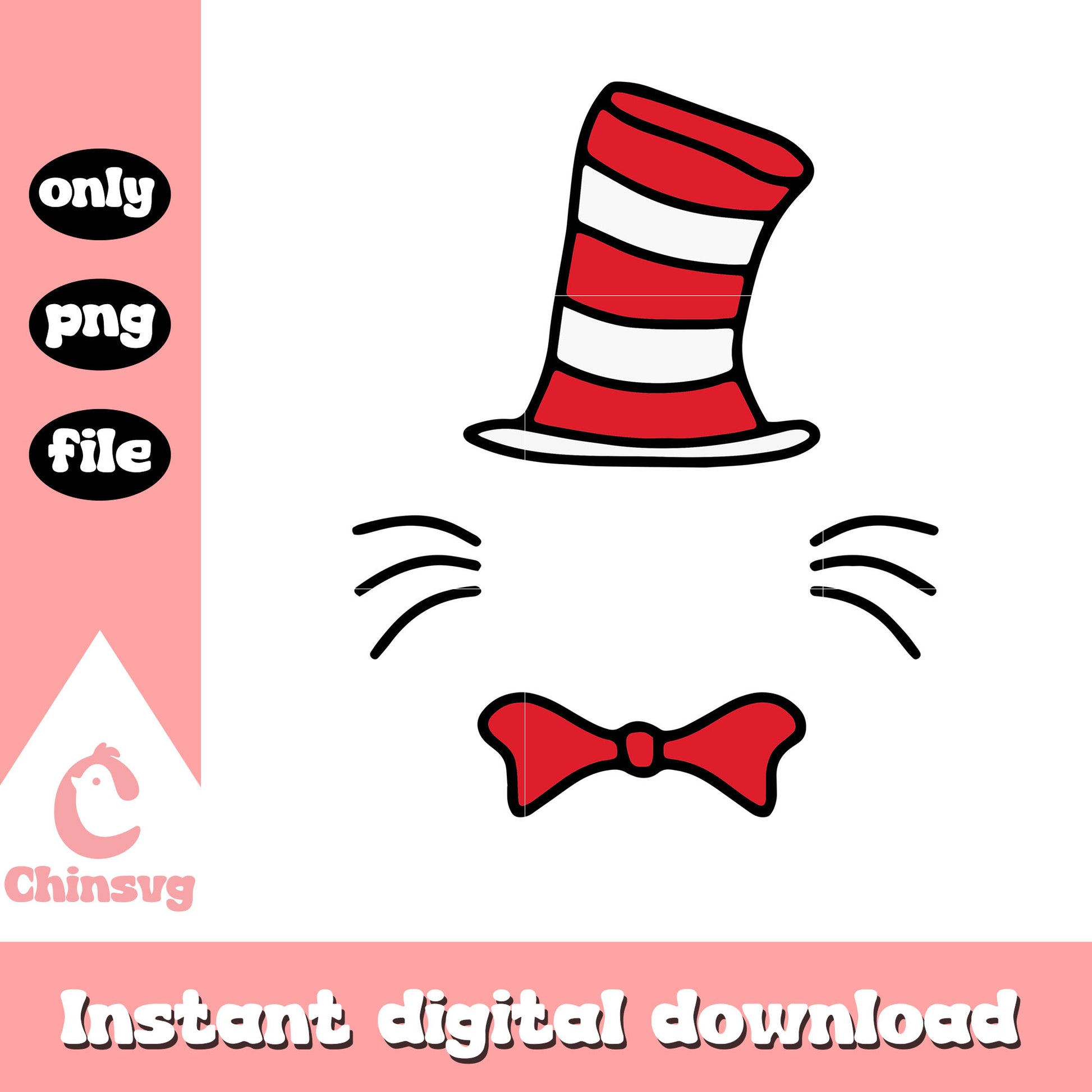 The hat dr seuss design png, the hat png, dr seuss cartoon png