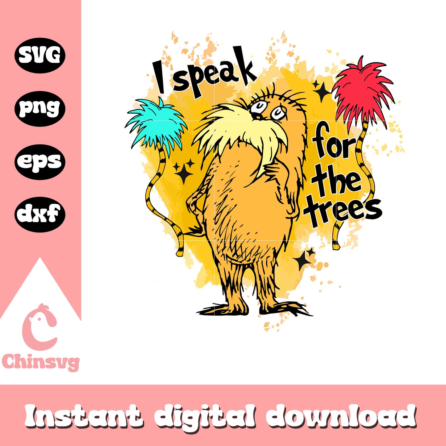 The lorax I speak for the trees svg, dr seuss characters svg