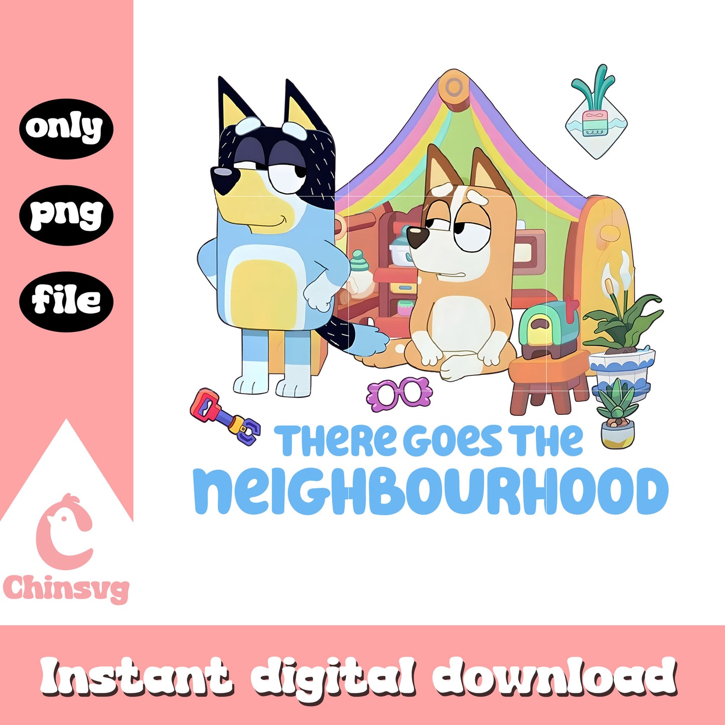 There goes the neighbourhood png, Bluey dad and mom png