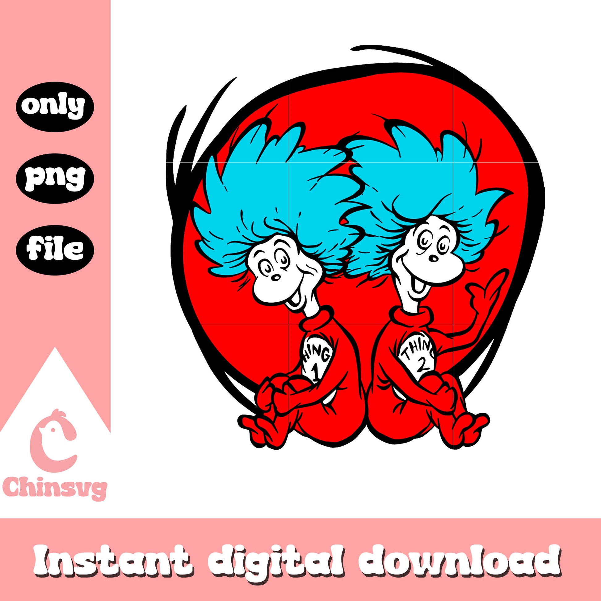 Thing one and thing two png, dr seuss cast png, logo design png