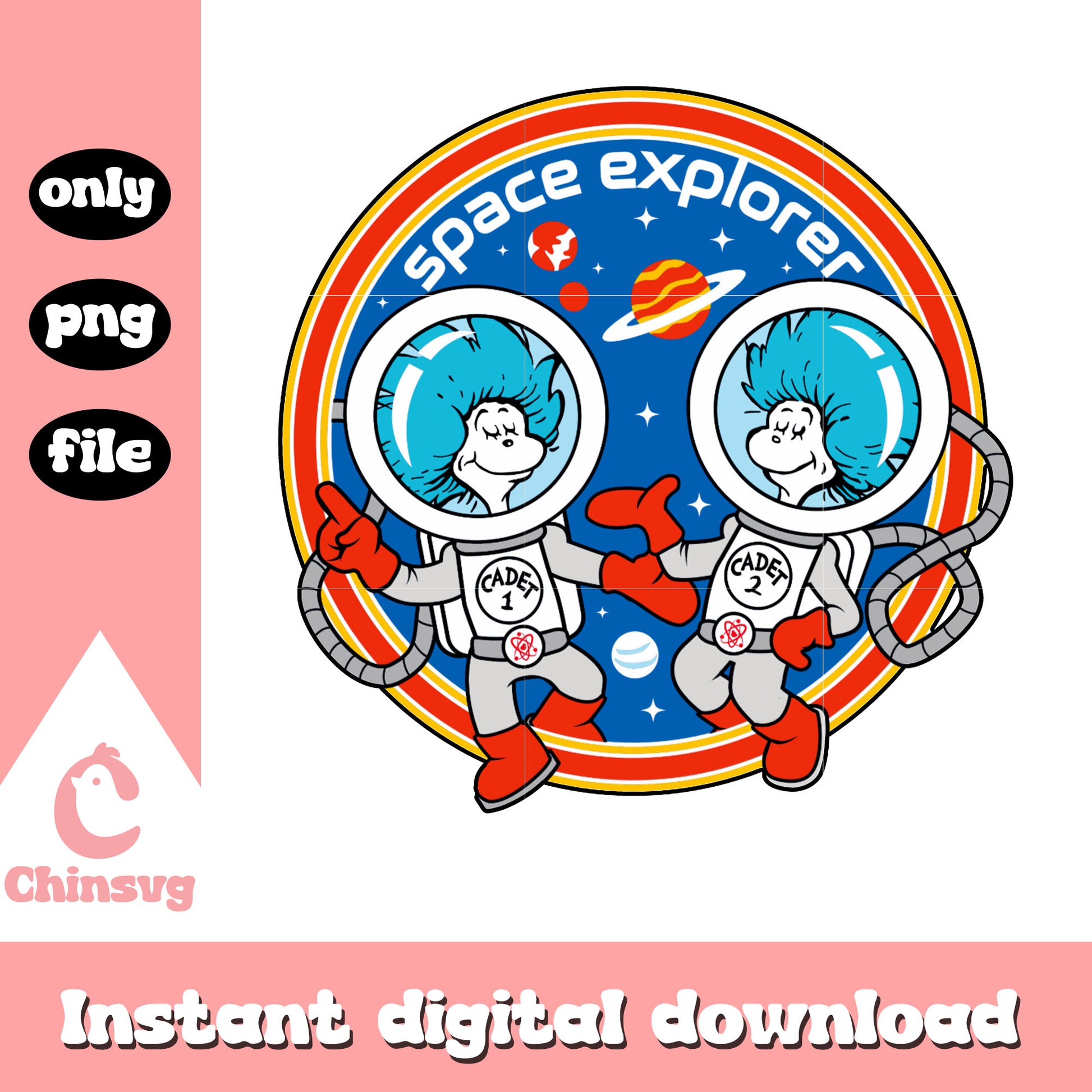 Thing one thing two space explorer png, dr seuss thing png