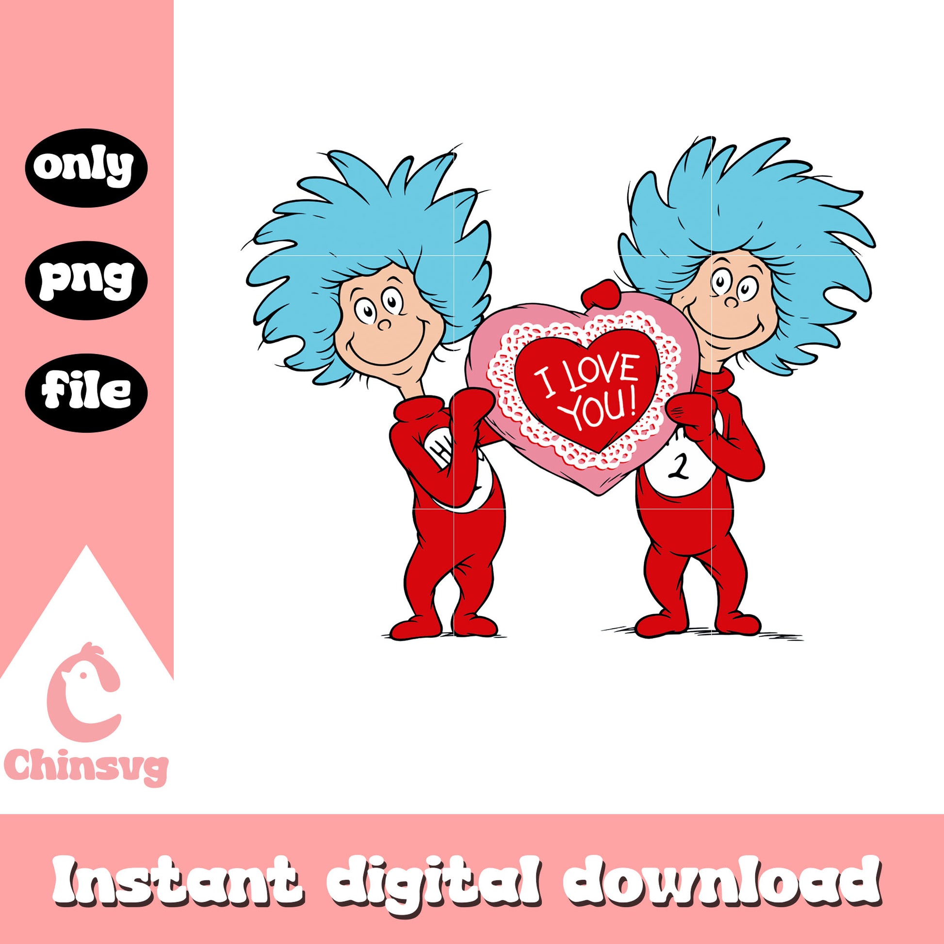 Things character love you png, dr seuss png, I love you png