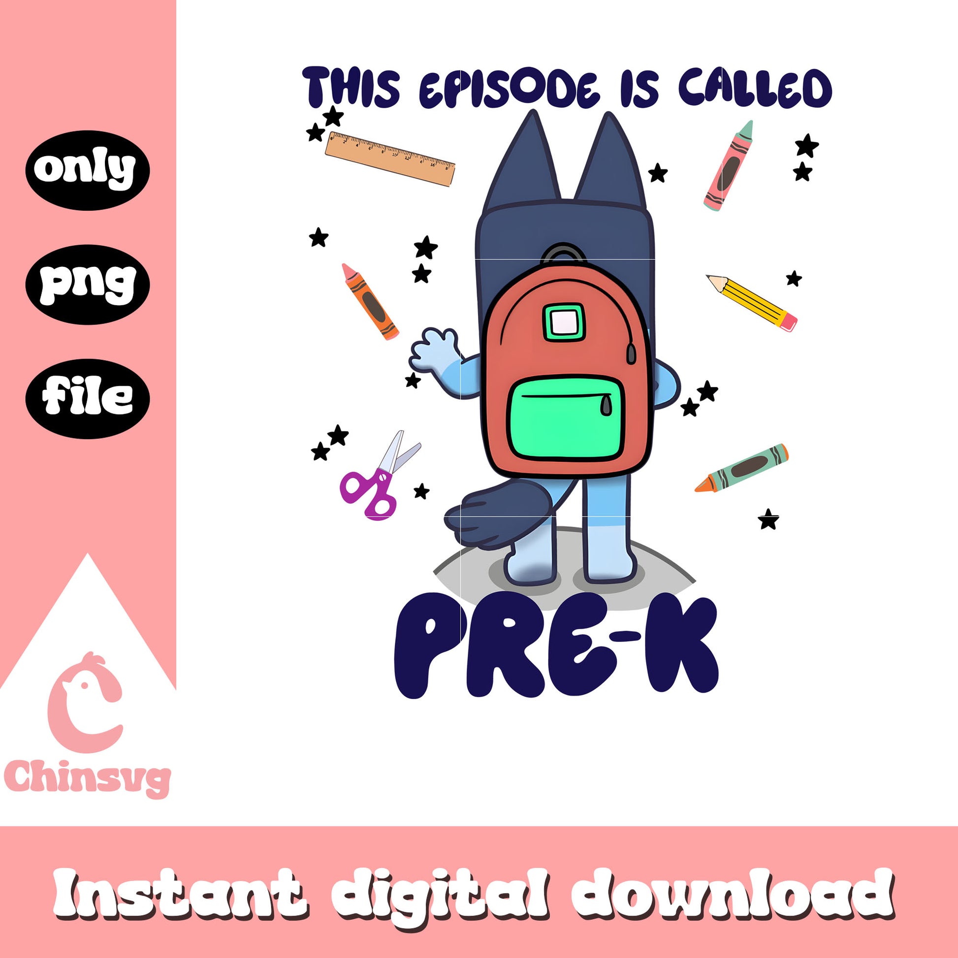 This Episode Is Called Pre-k png, bluey going to school png