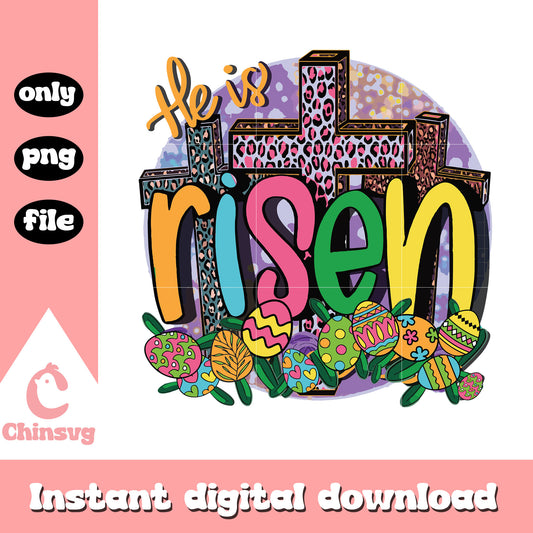 This is risen easter cross design png, easter cross​ png