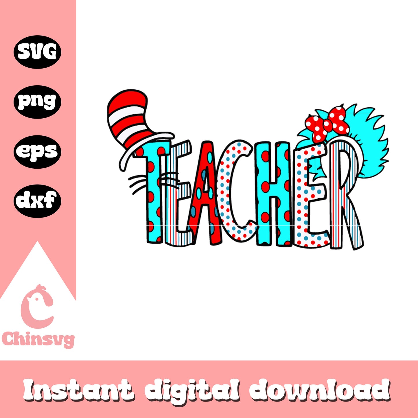 Trees and the hat teacher font design svg, teacher svg